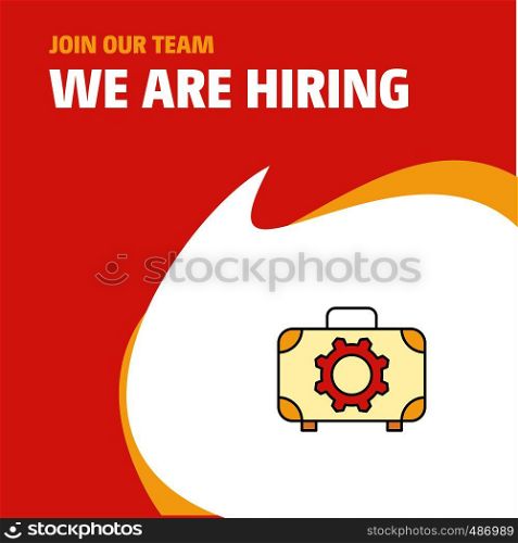 Join Our Team. Busienss Company Toolbox We Are Hiring Poster Callout Design. Vector background