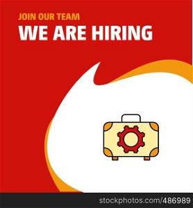 Join Our Team. Busienss Company Toolbox We Are Hiring Poster Callout Design. Vector background