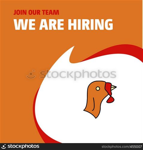 Join Our Team. Busienss Company Turkey We Are Hiring Poster Callout Design. Vector background
