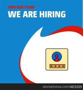Join Our Team. Busienss Company User profile We Are Hiring Poster Callout Design. Vector background