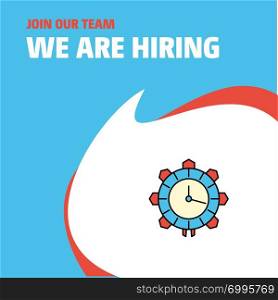 Join Our Team. Busienss Company Watch We Are Hiring Poster Callout Design. Vector background