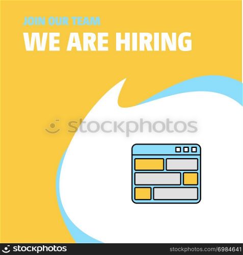 Join Our Team. Busienss Company Website We Are Hiring Poster Callout Design. Vector background