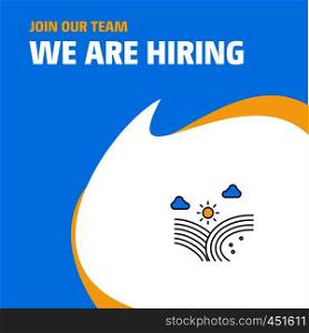 Join Our Team. Busienss Company Wind blowing We Are Hiring Poster Callout Design. Vector background