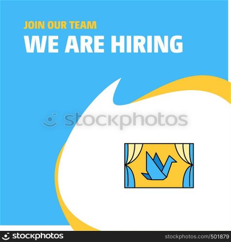 Join Our Team. Busienss Company Window We Are Hiring Poster Callout Design. Vector background