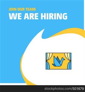 Join Our Team. Busienss Company Window We Are Hiring Poster Callout Design. Vector background