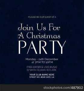 Join us for a Christmas Party Poster template. Vector EPS10 Abstract Template background