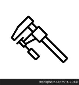 joiner hammer with holder icon vector. joiner hammer with holder sign. isolated contour symbol illustration. joiner hammer with holder icon vector outline illustration