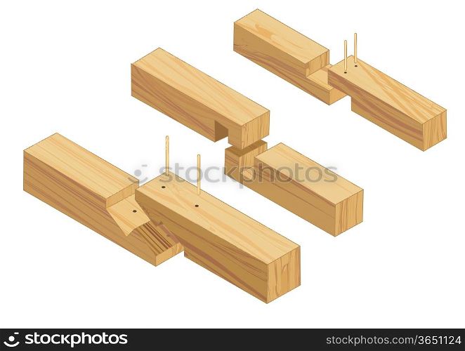 joinery connections 2 isolated on white background