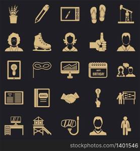 Joint biz icons set. Simple set of 25 joint biz vector icons for web for any design. Joint biz icons set, simple style