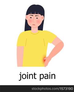 Joint pain icon vector. Osteoporosis world day concept, osteoarthritis anatomical illustration. Spine problem, back painful condition is shown. It is for landing page, app, banner.. Joint pain icon vector. Osteoporosis world day concept, osteoarthritis anatomical illustration. Spine problem, back painful condition is shown. It is for landing page, app, bannesr.