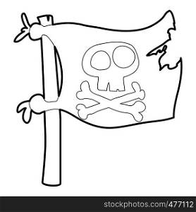 Jolly Roger icon in outline style isolated on white vector illustration. Jolly Roger icon outline