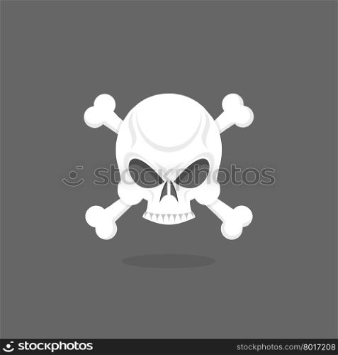 Jolly Roger. Skull and bones. pirate vector flag