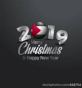 Jordan Flag 2019 Merry Christmas Typography. New Year Abstract Celebration background
