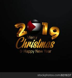 Jordan Flag 2019 Merry Christmas Typography. New Year Abstract Celebration background