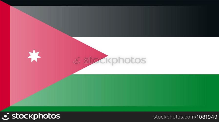 Jordan flag, official colors and proportion correctly. National Jordan flag.