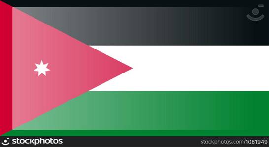 Jordan flag, official colors and proportion correctly. National Jordan flag.