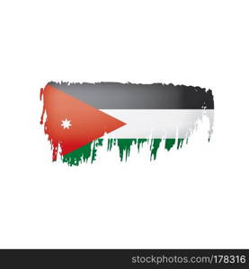 Jordan flag, vector illustration on a white background.. Jordan flag, vector illustration on a white background