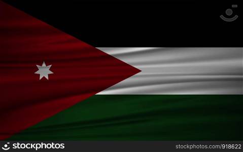 Jordan flag vector. Vector flag of Jordan blowig in the wind. EPS 10.