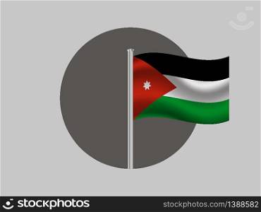 Jordan National flag. original color and proportion. Simply vector illustration background, from all world countries flag set for design, education, icon, icon, isolated object and symbol for data visualisation