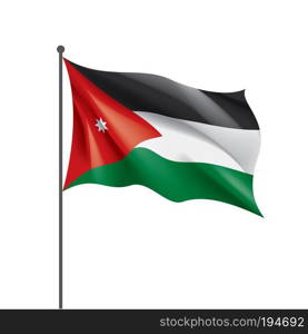 Jordan national flag, vector illustration on a white background. Jordan flag, vector illustration on a white background