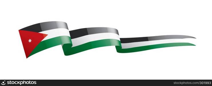 Jordan national flag, vector illustration on a white background. Jordan flag, vector illustration on a white background