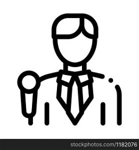 Journalist Man Icon Vector. Outline Journalist Man Sign. Isolated Contour Symbol Illustration. Journalist Man Icon Vector Outline Illustration