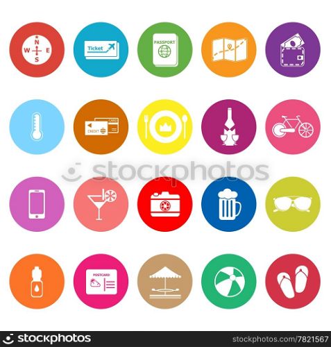 Journey flat icons on white background, stock vector