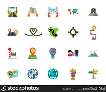 Journey icon set. Can be used for topics like travel, tourism, route, hiking, guide, cartography, geography, exploration, traffic