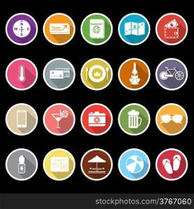 Journey icons with long shadow, stock vector