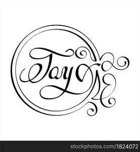 Joy Hand Drawn Pen Ink Style, Joy Word Handwritten, Feeling Of Great Pleasure, Happiness Vector Art Illustration