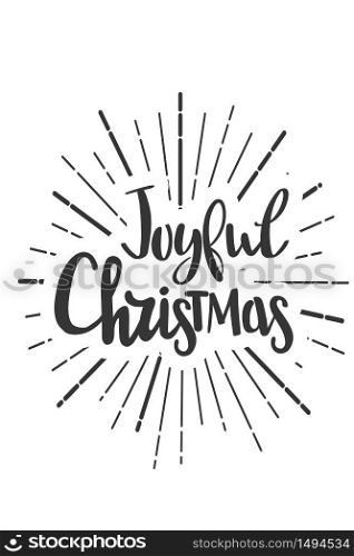 Joyful Christmas wishes lettering in doodle style. Vector festive illustration. Christmas wish text lettering. Greeting card, banner, poster. Vector isolated illustration.. Christmas wishes lettering in doodle style jolly vector