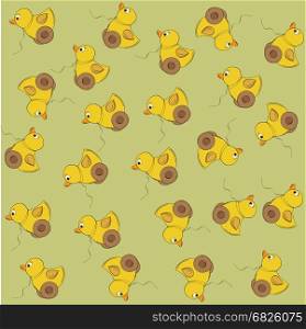 joyful vector seamless pattern with duck toy