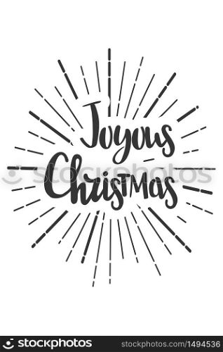 Joyous Christmas wishes lettering in doodle style. Vector festive illustration. Christmas wish text lettering. Greeting card, banner, poster. Vector isolated illustration.. Christmas wishes lettering in doodle style jolly vector
