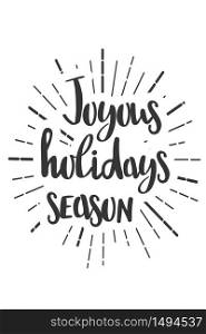 Joyous holidays Christmas wishes lettering in doodle style. Vector festive illustration. Christmas wish text lettering. Greeting card, banner, poster. Vector isolated illustration.. Christmas wishes lettering in doodle style jolly vector