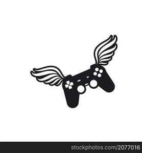 joystick controller wings icon vector illustration design