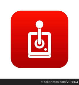 Joystick for computer games icon digital red for any design isolated on white vector illustration. Joystick for computer games icon digital red
