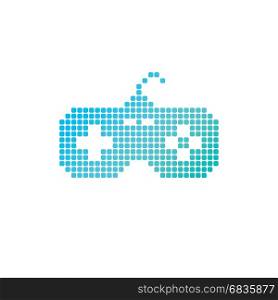 joystick game console dot logo logotype vector. joystick game console dot logo logotype vector art