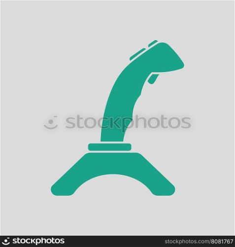 Joystick icon. Gray background with green. Vector illustration.