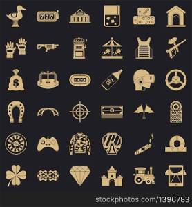 Joystick icons set. Simple style of 36 joystick vector icons for web for any design. Joystick icons set, simple style