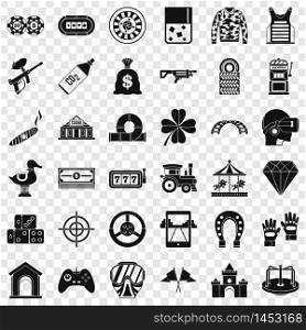 Joystick icons set. Simple style of 36 joystick vector icons for web for any design. Joystick icons set, simple style