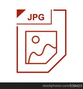 JPG file icon in cartoon style on a white background. JPG file icon, cartoon style
