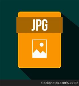 JPG file icon in flat style on a blue background. JPG file icon, flat style
