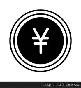 jpy coin glyph icon vector. jpy coin sign. isolated symbol illustration. jpy coin glyph icon vector illustration