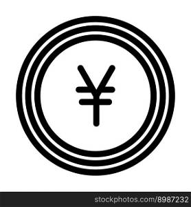 jpy coin line icon vector. jpy coin sign. isolated contour symbol black illustration. jpy coin line icon vector illustration