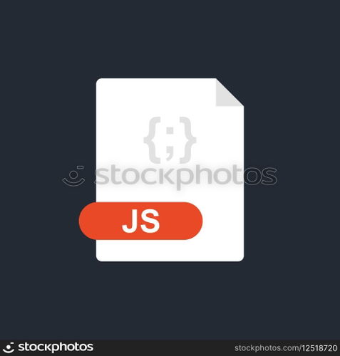 Js file icon. JavaScript multimedia programming language. Vector