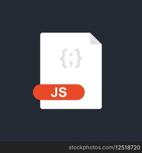 Js file icon. JavaScript multimedia programming language. Vector