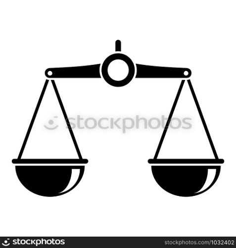 Judge balance icon. Simple illustration of judge balance vector icon for web design isolated on white background. Judge balance icon, simple style