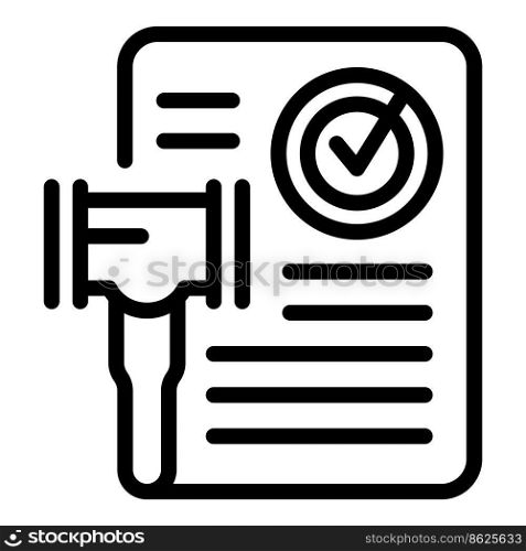 Judge document icon outline vector. Law copyright. Property patent. Judge document icon outline vector. Law copyright