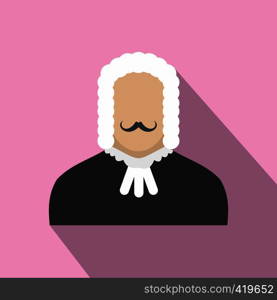 Judge flat icon on a pink background. Judge flat icon