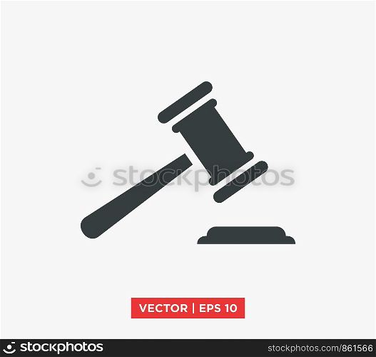 Judge Gavel Auction Icon Vector Illustration